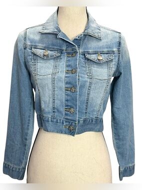 Jessica Simpson Jacket M Cropped Jean Denim